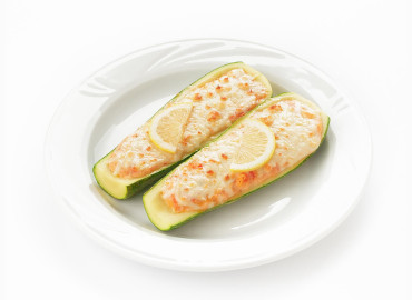 Запеченные кабачки с креветками под нежн