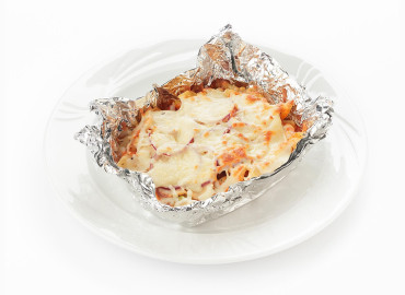 Пенне запеченное с курицей и овощами