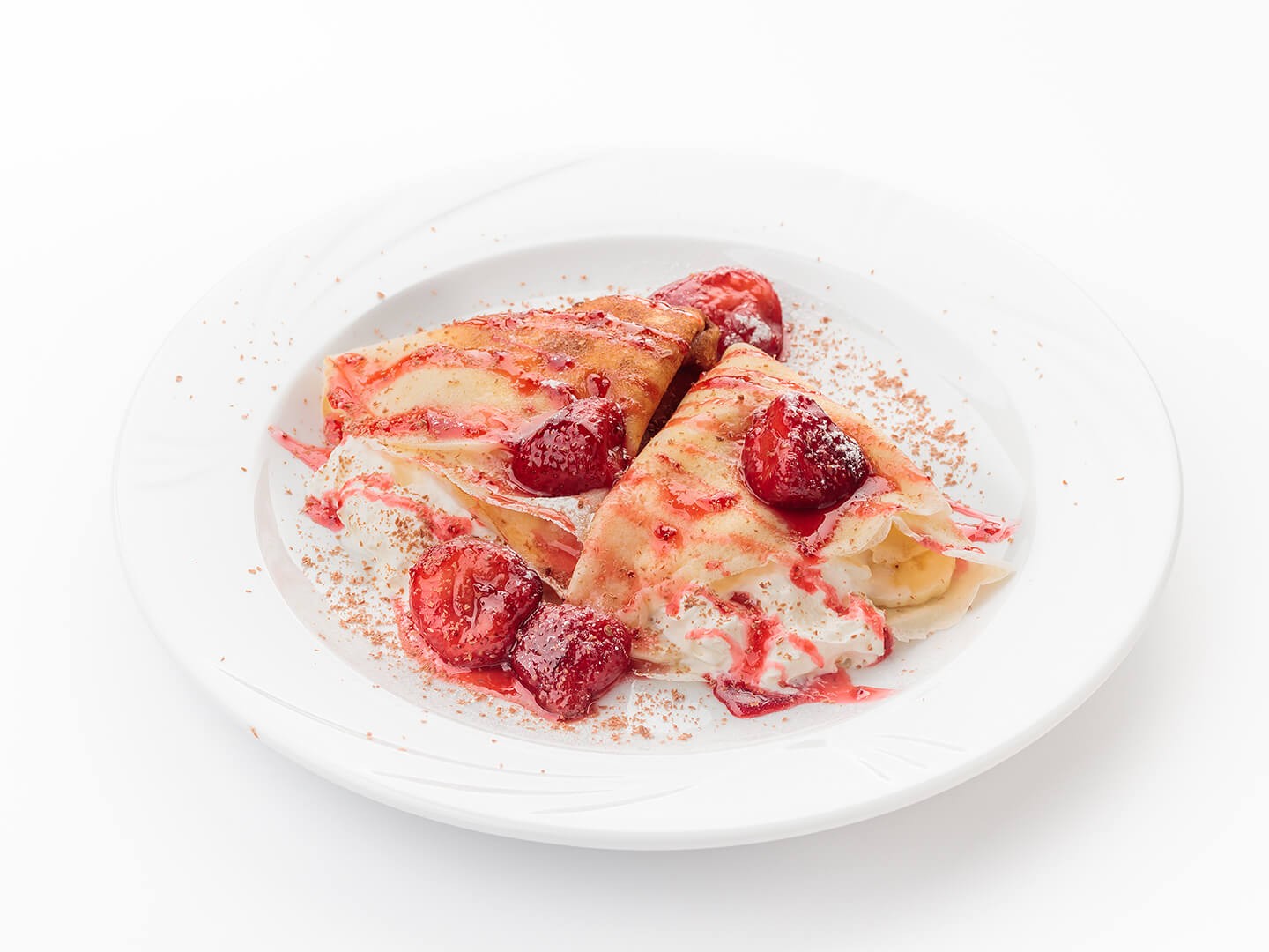 Блинчики с клубникой и бананом